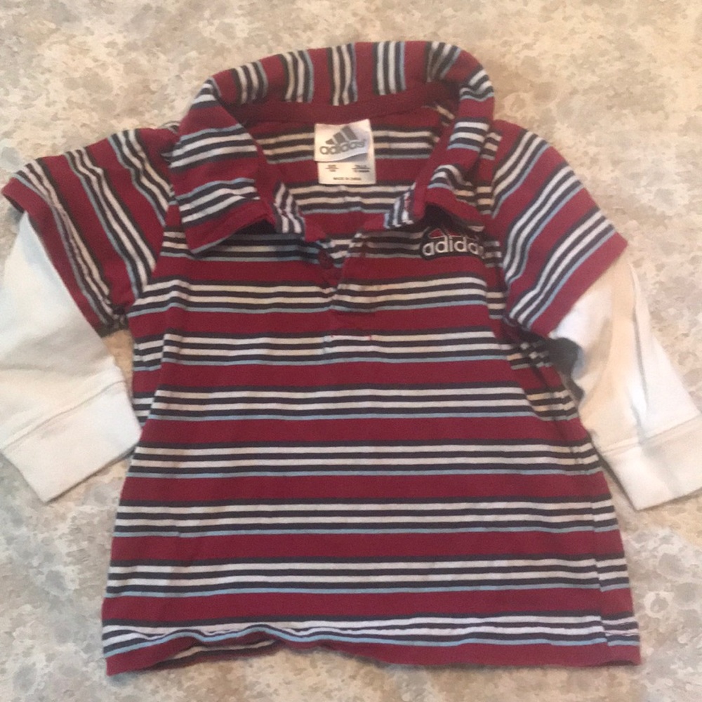 Adidas long sleeve 18 month cotton polo shirt
